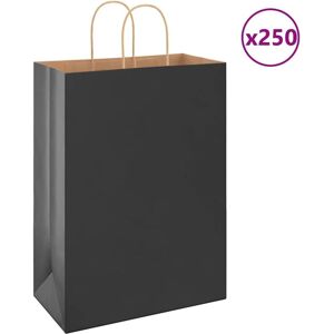 vidaXL Paper Bags 250 pcs with Handles Black 32x17x44 cm - Paper Bags vidaXL Paper Bags 250 pcs with Handles Black 32x17x44 cm - Paper Bags