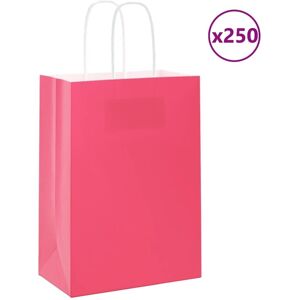 vidaXL Pink Paper Carrier Bags - 250 pcs - 15x8x21 cm vidaXL Pink Paper Carrier Bags - 250 pcs - 15x8x21 cm