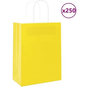 vidaXL Yellow Kraft Paper Bags 250 pcs Handles Brown 22x11x28 - Paper Bags vidaXL Yellow Kraft Paper Bags 250 pcs Handles Brown 22x11x28 - Paper Bags