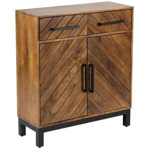 Parquet 2 Door 1 Drawer Cabinet - Mango Wood/Iron - L30 x W80 x H90 cm - PP Finish Parquet 2 Door 1 Drawer Cabinet - Mango Wood/Iron - L30 x W80 x H90 cm - PP Finish