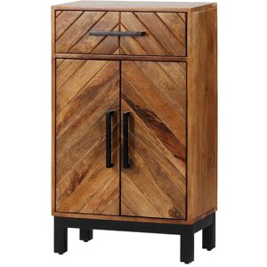 Parquet Tall Slim Sideboard - Mango Wood/Iron - L30 x W54 x H90 cm - PP Finish Parquet Tall Slim Sideboard - Mango Wood/Iron - L30 x W54 x H90 cm - PP Finish