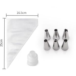 GOTRAYS Pastry Bags, 100 Large Reusable White Piping Bags, 6 Piping Nozzles. Suitable for Decorating Cakes and Biscuits GOTRAYS Pastry Bags, 100 Large Reusable White Piping Bags, 6 Piping Nozzles. Suitable for Decorating Cakes and Biscuits