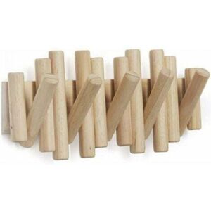 Serbia - Patère Murale 5 crochets, en Bois Naturel, 37,1x16,5x4,4 cm Serbia - Patère Murale 5 crochets, en Bois Naturel, 37,1x16,5x4,4 cm