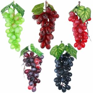 Briday - Pcs Artificial Grapes Fake Fruit, Realistic Fake Grapes Bunches Decor Plastic Grapes and Vines, Decorative Rubber Grape Bunches in Black Briday - Pcs Artificial Grapes Fake Fruit, Realistic Fake Grapes Bunches Decor Plastic Grapes and Vines, Decorative Rubber Grape Bunches in Black