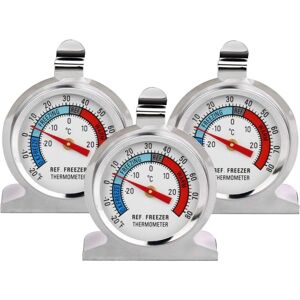 Memkey - 3 Pack Refrigerator Thermometer, Large Dial Stainless Steel Temperature Gauge for Freezer with Hanging Hook and Stand Memkey - 3 Pack Refrigerator Thermometer, Large Dial Stainless Steel Temperature Gauge for Freezer with Hanging Hook and Stand