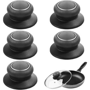 Linghhang - 5 Pieces Universal Replacement Knobs for Pot Lid, Kettle and Saucepan Black Linghhang - 5 Pieces Universal Replacement Knobs for Pot Lid, Kettle and Saucepan Black
