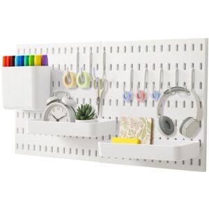 Pegboard Combination Kit 11" x 11 Plastic Pegboard 2 Panels Peg Board Wall Organizer Kit with Accessories for Garage Workshop Craft Room Nursery Pegboard Combination Kit 11" x 11 Plastic Pegboard 2 Panels Peg Board Wall Organizer Kit with Accessories for Garage Workshop Craft Room Nursery