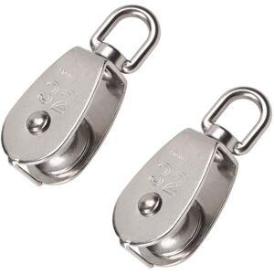 MEMKEY Pieces 32 mm single roller, 304 stainless steel, lifting roller, load capacity: 250 kg - silver MEMKEY Pieces 32 mm single roller, 304 stainless steel, lifting roller, load capacity: 250 kg - silver