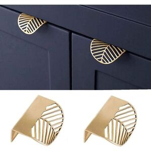 MEMKEY 4pcs Gold Furniture Knobs Leaf Shaped Furniture Handles Concealed Metal Cabinet Handles for Home Drawer Cupboard with Screws MEMKEY 4pcs Gold Furniture Knobs Leaf Shaped Furniture Handles Concealed Metal Cabinet Handles for Home Drawer Cupboard with Screws