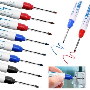 TOOLIVE Pieces Indelible Marker Fine Tip, Permanent Marker Fine Tip, Permanent Felt Pen Fine Tip 30mm Long Tip Marker for Wood, Metal, diy Tools (Blue Red TOOLIVE Pieces Indelible Marker Fine Tip, Permanent Marker Fine Tip, Permanent Felt Pen Fine Tip 30mm Long Tip Marker for Wood, Metal, diy Tools (Blue Red