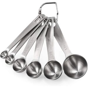 GOTRAYS Pieces Measuring Spoons: 18/8 Stainless Steel Kitchen Measuring Spoon Set (1/8 tsp, 1/4 tsp, 1/2 tsp, 1 tsp, 1/2 tbsp & 1 tbsp) for Dry and Liquid GOTRAYS Pieces Measuring Spoons: 18/8 Stainless Steel Kitchen Measuring Spoon Set (1/8 tsp, 1/4 tsp, 1/2 tsp, 1 tsp, 1/2 tbsp & 1 tbsp) for Dry and Liquid