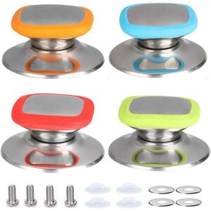 Linghhang - 4 Pieces Pot Lid Knobs(Red, Blue, Green, Orange), Pot Lid Knobs, Replacement Parts for Home Cooker, Universal Kitchen Replacement Handle Linghhang - 4 Pieces Pot Lid Knobs(Red, Blue, Green, Orange), Pot Lid Knobs, Replacement Parts for Home Cooker, Universal Kitchen Replacement Handle