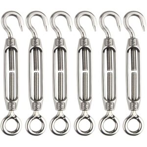 AOUGO Pieces Wire Turnbuckle, Turnbuckle, M4 Stainless Steel, Adjustable Turnbuckle, Hook and Eye Set, Robust AOUGO Pieces Wire Turnbuckle, Turnbuckle, M4 Stainless Steel, Adjustable Turnbuckle, Hook and Eye Set, Robust