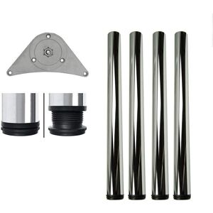 ROSE Pink Silver Adjustable Height Table Legs, Set of 4 Table Support Height: 72.5 cm, Adjustable + 2.5 cm ROSE Pink Silver Adjustable Height Table Legs, Set of 4 Table Support Height: 72.5 cm, Adjustable + 2.5 cm