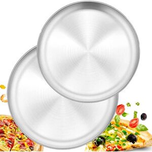 HÉLOISE Pizza Baking Tray Non-Stick Round Oven Trays Baking Tray Stainless Steel Dinner Plate Pizza Mold Pizza Tray Cake Tray for Pizza Pastry 2 Pieces HÉLOISE Pizza Baking Tray Non-Stick Round Oven Trays Baking Tray Stainless Steel Dinner Plate Pizza Mold Pizza Tray Cake Tray for Pizza Pastry 2 Pieces