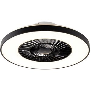 Qazqa - Ceiling Fan Black with Star Effect 60cm incl. led Dimmable with Remote Control - Climo Qazqa - Ceiling Fan Black with Star Effect 60cm incl. led Dimmable with Remote Control - Climo