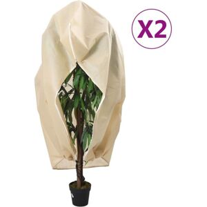 vidaXL Plant Fleece Cover - 2 pcs Beige 2.36x2m Frost Protection vidaXL Plant Fleece Cover - 2 pcs Beige 2.36x2m Frost Protection