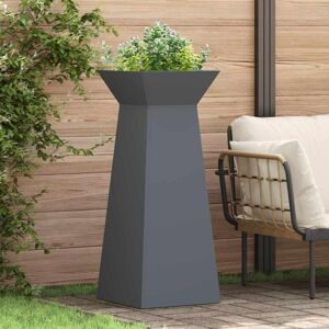 Pillar Planter Anthracite 40 x 40 x 100 cm Steel Vidaxl Pillar Planter Anthracite 40 x 40 x 100 cm Steel Vidaxl