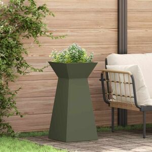 Pillar Planter Olive 35 x 35 x 73 cm Steel Vidaxl Pillar Planter Olive 35 x 35 x 73 cm Steel Vidaxl