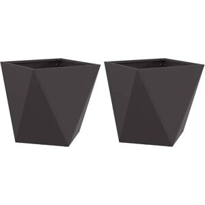 Planter 2 pcs Black 50 x 50 x 50 cm Steel vidaXL Planter 2 pcs Black 50 x 50 x 50 cm Steel vidaXL