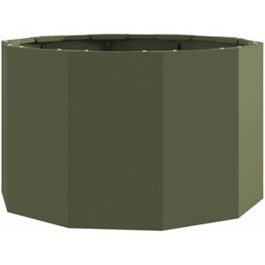 Planter Olive Green 60 x 60 x 35 cm Steel vidaXL Planter Olive Green 60 x 60 x 35 cm Steel vidaXL
