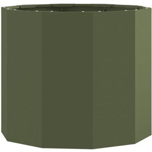 Planter Olive Green 60 x 60 x 50 cm Steel vidaXL Planter Olive Green 60 x 60 x 50 cm Steel vidaXL
