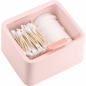 HOOPZI Plastic Cotton Balls Holder Bathroom Storage Qtips Holder Swabs Pads Dispenser with Hinged Cover Lid, 2 Separates Containers, Pink HOOPZI Plastic Cotton Balls Holder Bathroom Storage Qtips Holder Swabs Pads Dispenser with Hinged Cover Lid, 2 Separates Containers, Pink