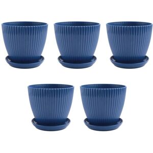 TLILY Plastic Planter Pots for Plants, 5 Pack 6 Inch Flower with Drainage Holes and Saucers, Indoor Outdoor d TLILY Plastic Planter Pots for Plants, 5 Pack 6 Inch Flower with Drainage Holes and Saucers, Indoor Outdoor d