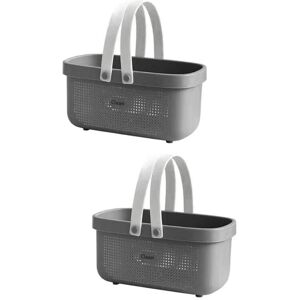 Tlily - Plastic Storage Basket with Handle Portable Shower Tote Organizer Basket Bin for Bathroom Kitchen Dorm Room Bedroom-Gray Tlily - Plastic Storage Basket with Handle Portable Shower Tote Organizer Basket Bin for Bathroom Kitchen Dorm Room Bedroom-Gray