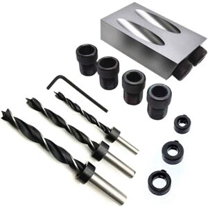 AOUGO Pocket Hole Jig Set -14 Pieces Pocket Hole Dowel Jig Kit 15° Woodworking Kit Woodworking Guide Oblique Hole Positioner 6/8/10mm Woodworking Drill AOUGO Pocket Hole Jig Set -14 Pieces Pocket Hole Dowel Jig Kit 15° Woodworking Kit Woodworking Guide Oblique Hole Positioner 6/8/10mm Woodworking Drill