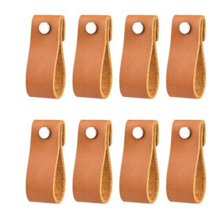 SERBIA Poignées en cuir pour meubles - Cognac - 8 pcs - 6 x 2 cm - Poignée d'armoire, poignée de porte pour cuisine, salle de bain, armoires, commode, bois SERBIA Poignées en cuir pour meubles - Cognac - 8 pcs - 6 x 2 cm - Poignée d'armoire, poignée de porte pour cuisine, salle de bain, armoires, commode, bois