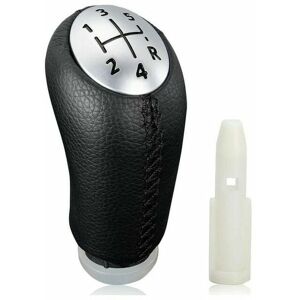 Euritecsa - Pommeau de levier de vitesse manuel pour Renault Clio iii 2005-09, Megane 2 Laguna 2003-09, cuir noir, avec adaptateur Euritecsa - Pommeau de levier de vitesse manuel pour Renault Clio iii 2005-09, Megane 2 Laguna 2003-09, cuir noir, avec adaptateur