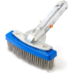 WOIYIC Pool brush, stainless steel brush head, metal bristles, for cleaning and scrubbing debris from all areas of a swimming pool – walls, tiles, floors, WOIYIC Pool brush, stainless steel brush head, metal bristles, for cleaning and scrubbing debris from all areas of a swimming pool – walls, tiles, floors,