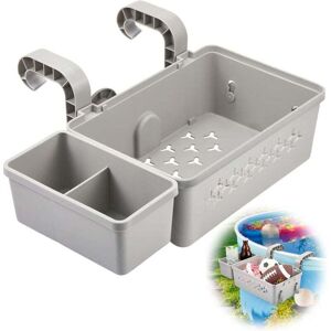 Mumu - Pool Storage Basket, Hanging Pool Side Basket, 42 x 21 x 13 cm and Pool Cup Holder for Pool Toys and Towels, Drinks for Most Swimming Pools Mumu - Pool Storage Basket, Hanging Pool Side Basket, 42 x 21 x 13 cm and Pool Cup Holder for Pool Toys and Towels, Drinks for Most Swimming Pools