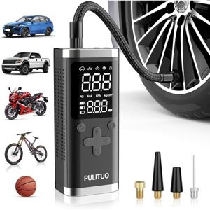 Pulituo - Portable Air Compressor for Car Tires, 150 psi Cordless Air Pump with Battery & 12V dc Dual Power Supply, Electric Bike Pump for Pulituo - Portable Air Compressor for Car Tires, 150 psi Cordless Air Pump with Battery & 12V dc Dual Power Supply, Electric Bike Pump for