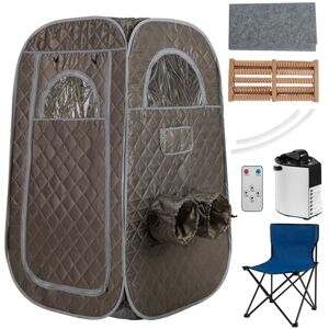 Costway - Portable Steam Sauna Tent 1 or 2 People Sauna Tent Foldable Chair-Gray Costway - Portable Steam Sauna Tent 1 or 2 People Sauna Tent Foldable Chair-Gray