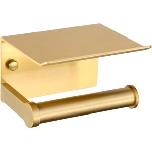 SERBIA Porte-Papier Toilette, Porte-Papier Hygiénique Mural avec étagère de Rangement, Auto-Adhésif 3M, Aluminium (Or) SERBIA Porte-Papier Toilette, Porte-Papier Hygiénique Mural avec étagère de Rangement, Auto-Adhésif 3M, Aluminium (Or)