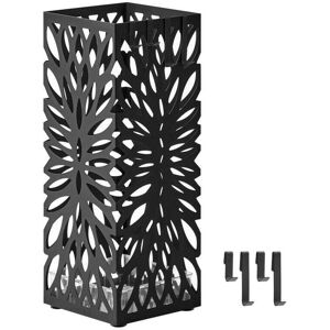 Groofoo - Porte-parapluies, Support pour Parapluies d'Entrée, Carré, en Acier, Organisateur sur Pieds, pour Parapluies et Cannes, avec Réceptacle Groofoo - Porte-parapluies, Support pour Parapluies d'Entrée, Carré, en Acier, Organisateur sur Pieds, pour Parapluies et Cannes, avec Réceptacle