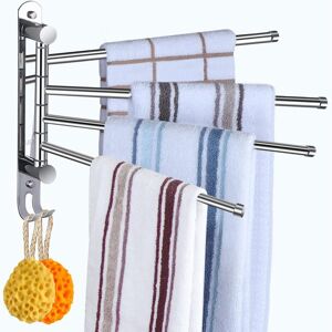 Serbia - Porte-Serviettes pivotant pour Salle de Bain Porte-Serviettes pivotant à 4 Bras en Acier Inoxydable SUS304 pour économiser de l'espace Serbia - Porte-Serviettes pivotant pour Salle de Bain Porte-Serviettes pivotant à 4 Bras en Acier Inoxydable SUS304 pour économiser de l'espace