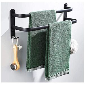 Serbia - Porte Serviettes Salle de Bains, Noir Barres Porte Serviettes Mural Adhesif pour Douche et Cuisine, Étanche Barres Porte avec Crochet (Deux Serbia - Porte Serviettes Salle de Bains, Noir Barres Porte Serviettes Mural Adhesif pour Douche et Cuisine, Étanche Barres Porte avec Crochet (Deux