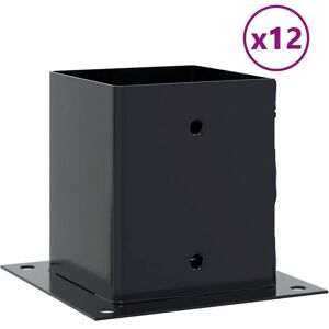 Vidaxl - Post Bases Square 12 pcs Anthracite 121x121 mm Powder-coated Steel Vidaxl - Post Bases Square 12 pcs Anthracite 121x121 mm Powder-coated Steel