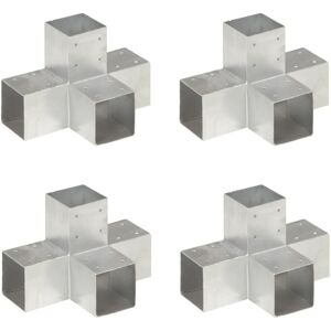 Vidaxl - Post Connectors 4 pcs x Shape Galvanised Metal 91x91 mm Vidaxl - Post Connectors 4 pcs x Shape Galvanised Metal 91x91 mm