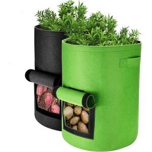 WOIYIC Potato Grow Bags, 2PCS 40L/10 Gallon Vegetable Bags, Non-woven Fabric Planting Bag with Window, Garden Vegetable Bag WOIYIC Potato Grow Bags, 2PCS 40L/10 Gallon Vegetable Bags, Non-woven Fabric Planting Bag with Window, Garden Vegetable Bag
