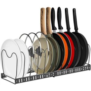 Pots and Pans Organiser Rack Adjustable Non-slip Dividers Pan Organiser for Cupboard Saucepan Storage Organizer Rack for Kitchen Counter Cabinet Pots and Pans Organiser Rack Adjustable Non-slip Dividers Pan Organiser for Cupboard Saucepan Storage Organizer Rack for Kitchen Counter Cabinet