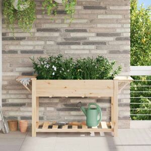 Garden Planter Beige 155 x 59 x 76.5 cm Solid fir wood Vidaxl Garden Planter Beige 155 x 59 x 76.5 cm Solid fir wood Vidaxl