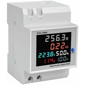 SJQKA Power consumption display D52-2066, electricity meter, phase, household, smart watt-hour meter, guide rail type, 220V, voltage, current, power, SJQKA Power consumption display D52-2066, electricity meter, phase, household, smart watt-hour meter, guide rail type, 220V, voltage, current, power,