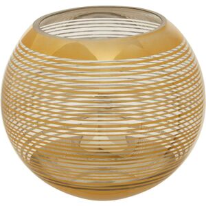 Premier Housewares - Gold Finish Decorative Vase/ Accentuated With Stripe Design And Contrasting Rim / Glass Vases For Decoration 25 x 20 x 25 Premier Housewares - Gold Finish Decorative Vase/ Accentuated With Stripe Design And Contrasting Rim / Glass Vases For Decoration 25 x 20 x 25