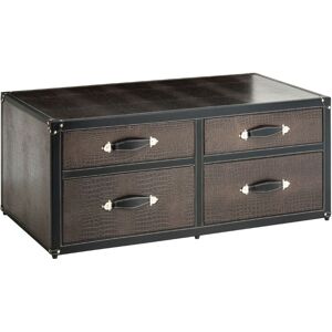 Premier Housewares - Interiors by Premier 4 Drawer Storage Trunk, Luxe Faux Snake Skin and Modern Appeal Storage Chest Trunk, Vintage Storage Trunk Premier Housewares - Interiors by Premier 4 Drawer Storage Trunk, Luxe Faux Snake Skin and Modern Appeal Storage Chest Trunk, Vintage Storage Trunk