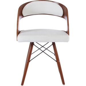 Premier Housewares Interiors By Premier Vintage White Leather Effect Chair With Curved Back, Modern Comfortable Chair, Durable Luxury Chair Premier Housewares Interiors By Premier Vintage White Leather Effect Chair With Curved Back, Modern Comfortable Chair, Durable Luxury Chair