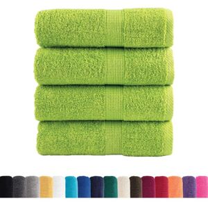 vidaXL Premium Guest Towels SOLUND 4 pcs Apple Green - Guest Towels vidaXL Premium Guest Towels SOLUND 4 pcs Apple Green - Guest Towels